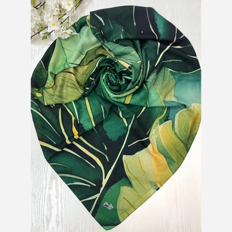 روسری نخ کاستوم طرح ضحا سایز 140 سبز