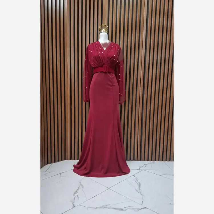 ستاره زنانه جنس کرپ کش و تور قد 160 با کمربند