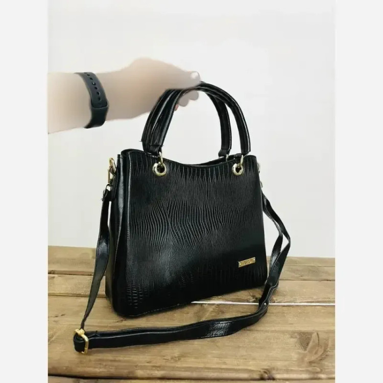کیف دستی و دوشی زنانه جنس لیزارد رنگ مشکی