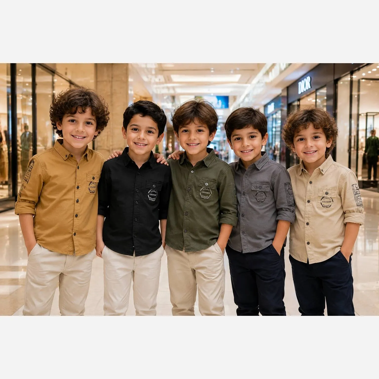 پیراهن اسپرت پسرانه و دخترانه کتان ترک رنگ خاکستری تیره