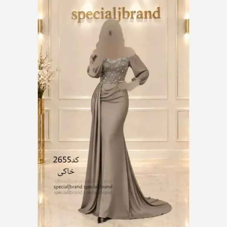 ماکسی مجلسی ژانت جنس ساتن جولیا کاپ دار