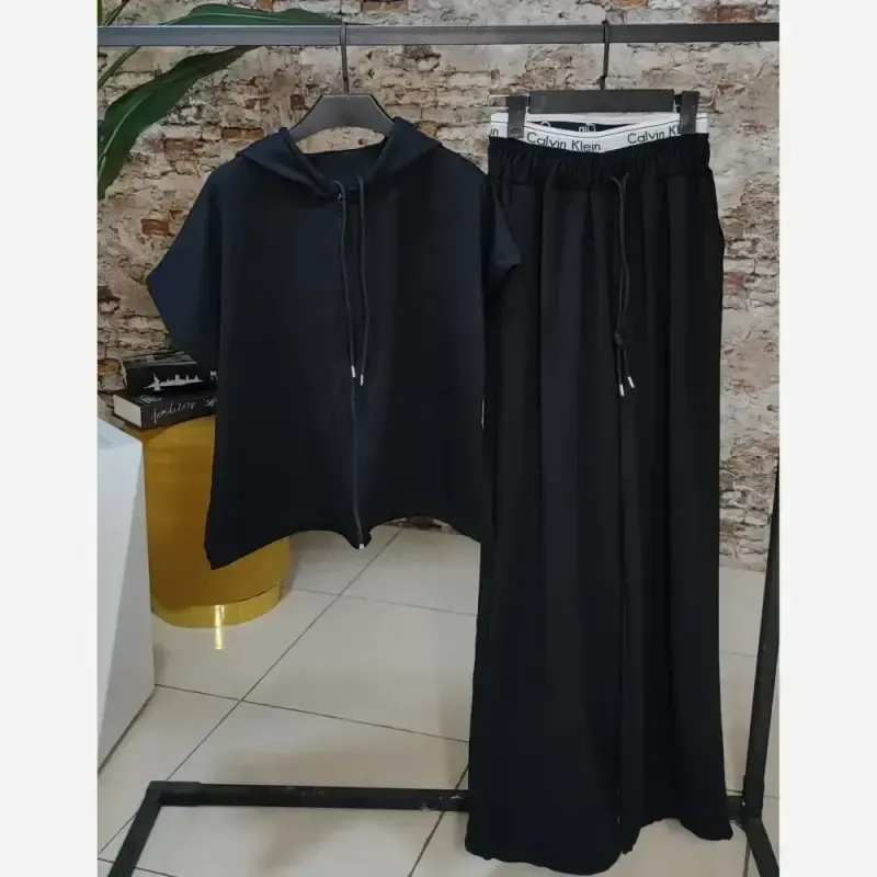 ست کراپ شلوار زنانه مدل ارینا پارچه پنبه گلکسی فریسایز 38 تا 44