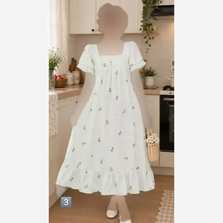 پیراهن زنانه نخ موسلین پینترستی قد 90 سایز 38 تا 46
