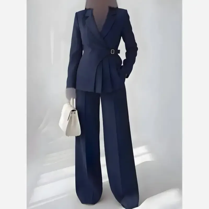 کت شلوار سگک دار پینترستی کرپ مازراتی زنانه