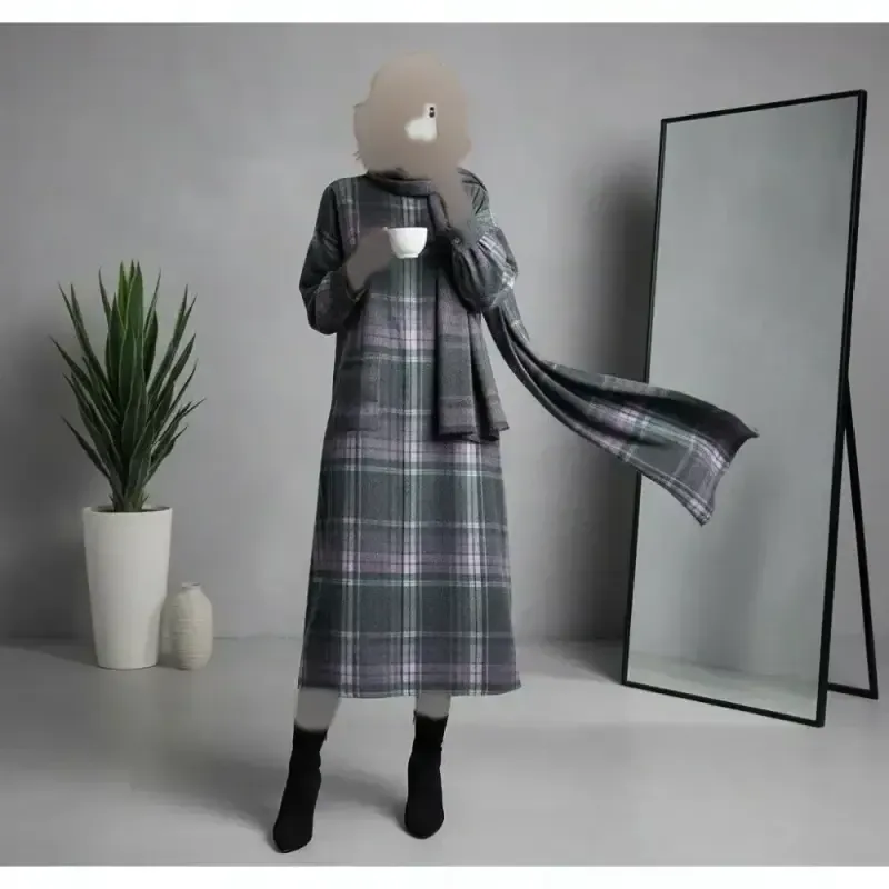 کفتان چهارخونه پشمی درجه یک فری سایز زنانه