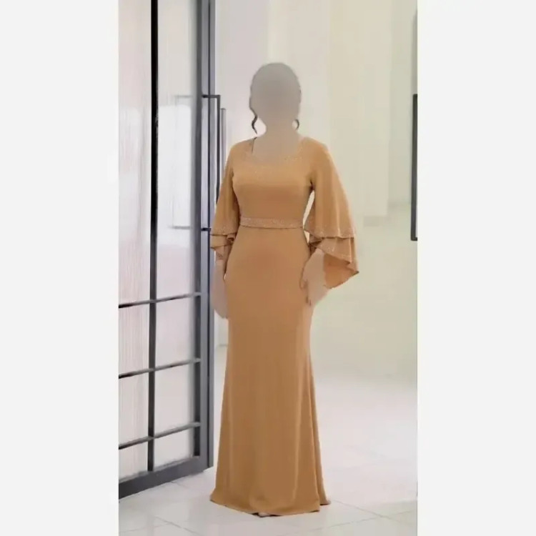 پیراهن زنانه فرشته کرپ جنس کرپ دالقیچ قد 150